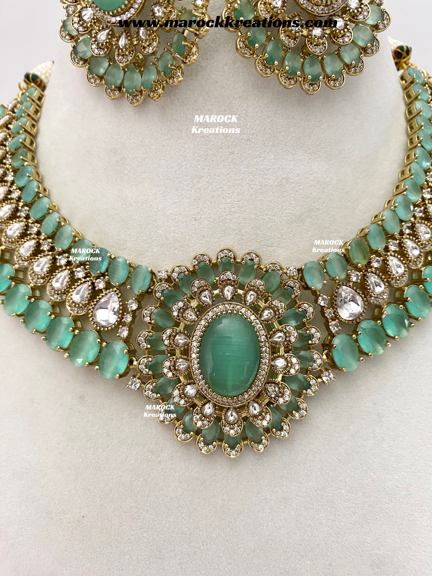 Nicole Sabyasachi inspired Moissanite Kundan and American diamond Necklace set