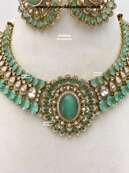 Nicole Sabyasachi inspired Moissanite Kundan and American diamond Necklace set