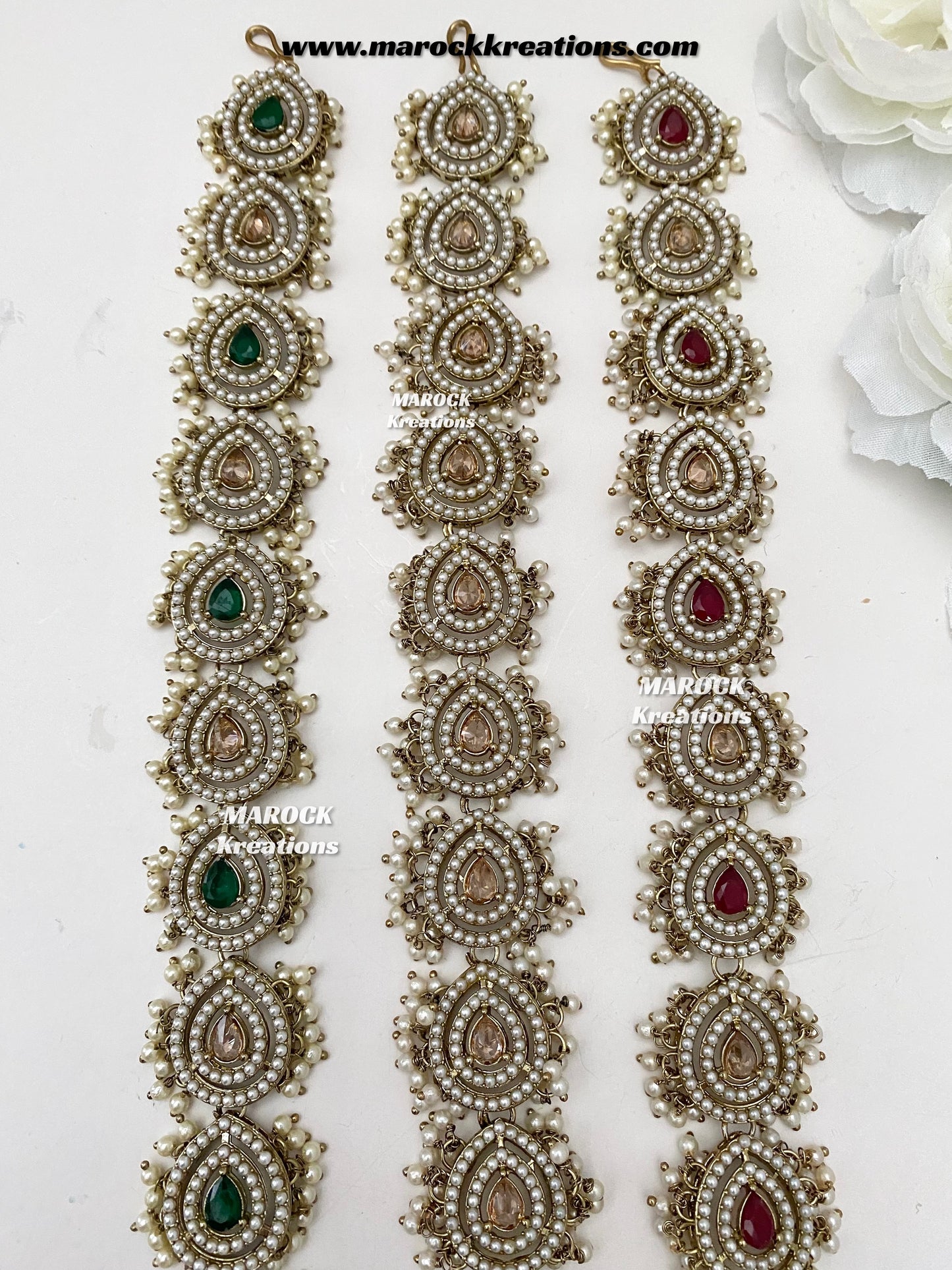 Antique Gold Polki Braid Jewelry/Choti