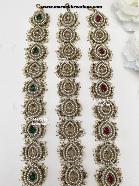 Antique Gold Polki Braid Jewelry/Choti