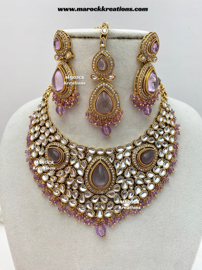 Veena Premium Quality Kundan Statement Necklace set