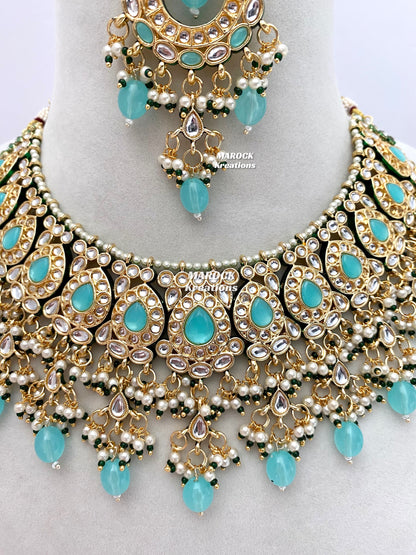 Premium Quality Thappa Kundan Statement Necklace set