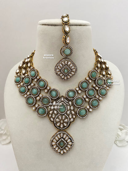 Jessie Tyani inspired Victorian Kundan Statement Necklace set
