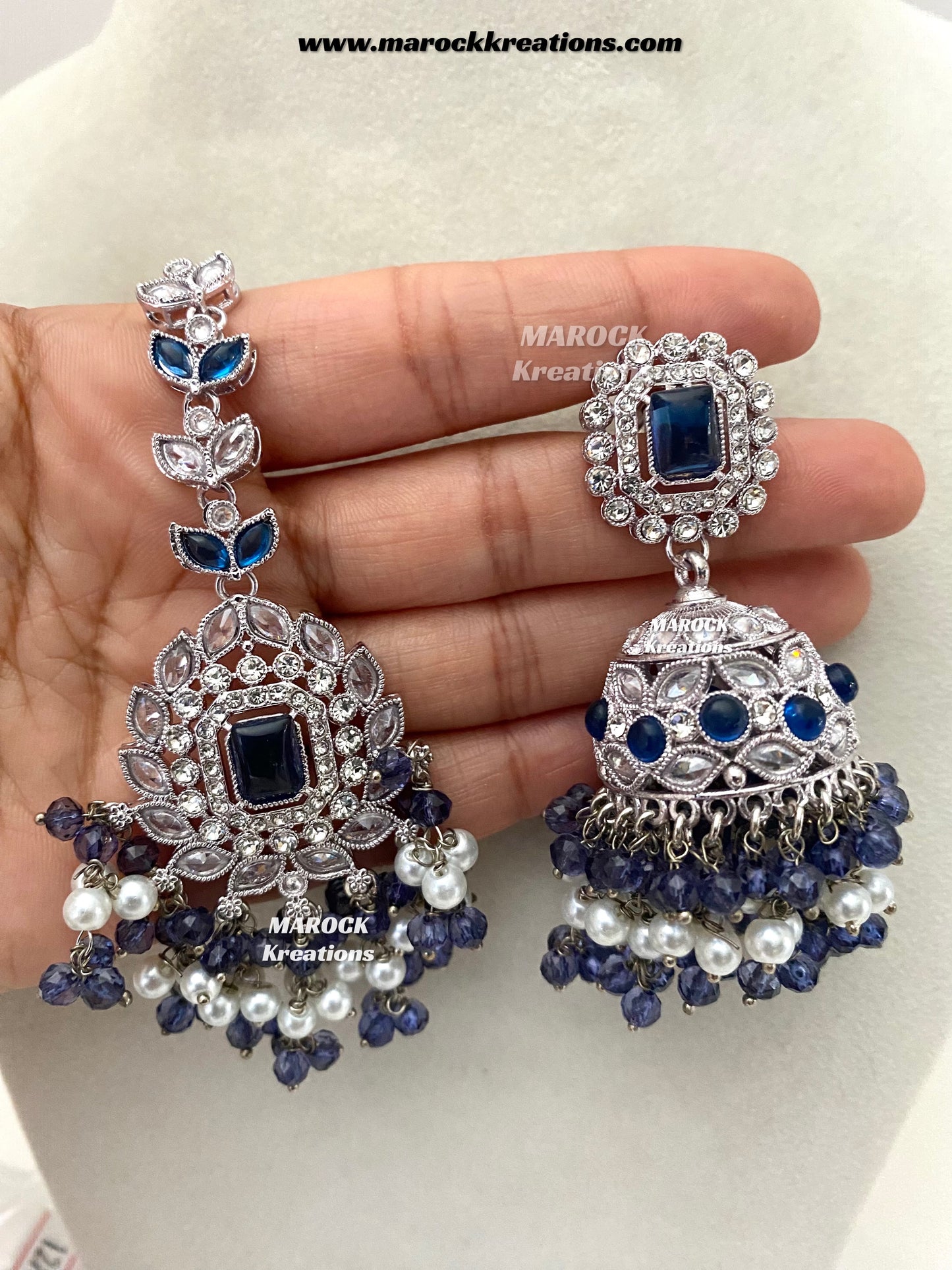 Tashfeen Silver Polki Choker/necklace set