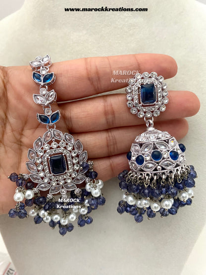 Tashfeen Silver Polki Choker/necklace set