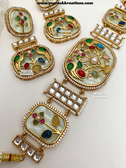 Swati Premium Quality sabyasachi inspired Statement kundan choker set