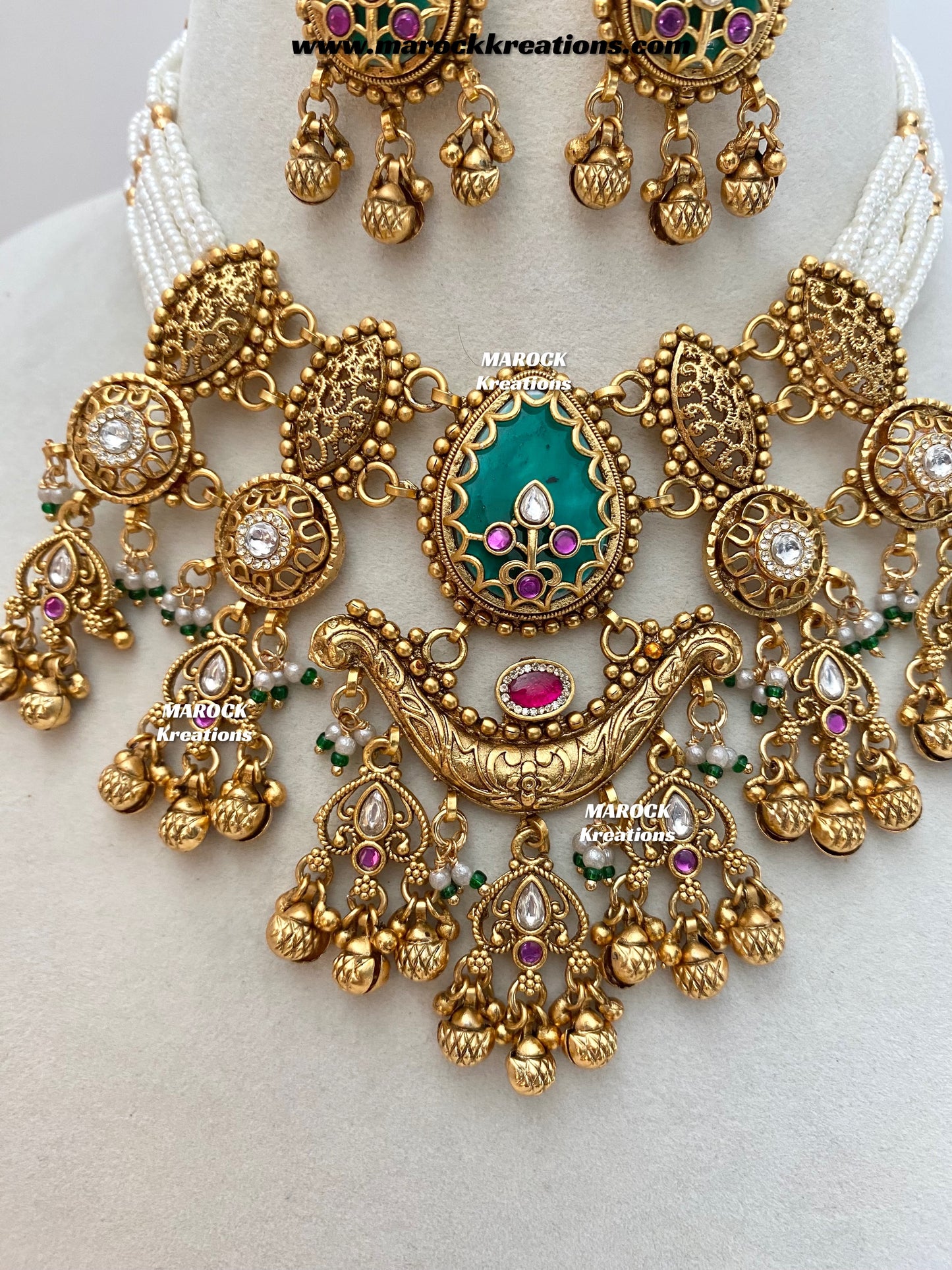 Rimal Premium Quality exclusive Gold Plated heritage necklace set