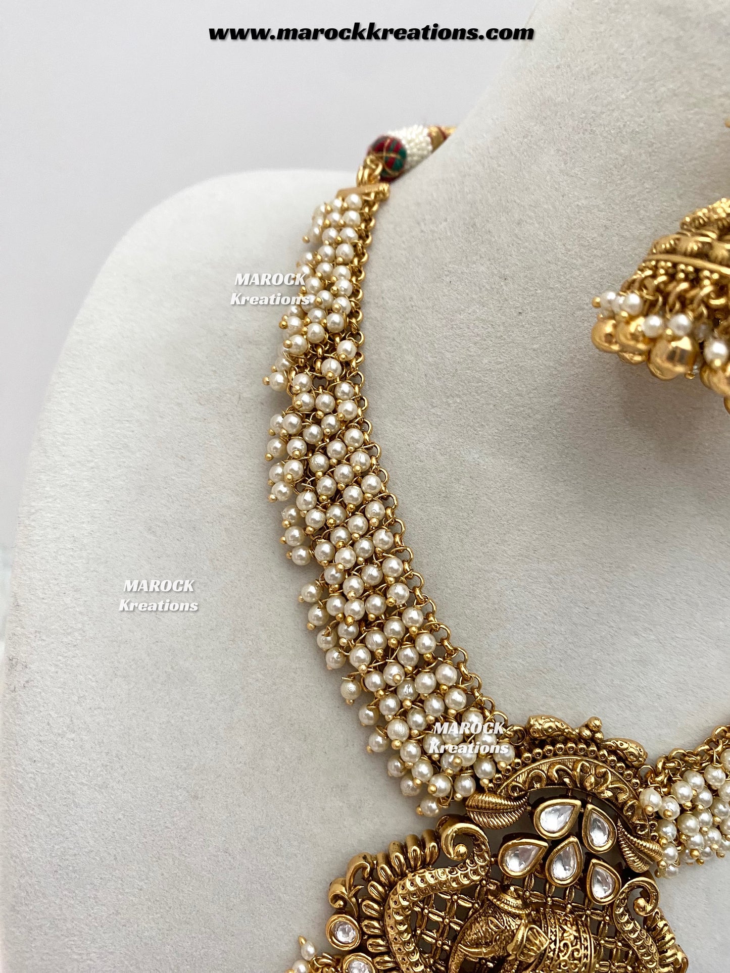 Sahana Premium Quality Gold Plated Rajwadi necklace set