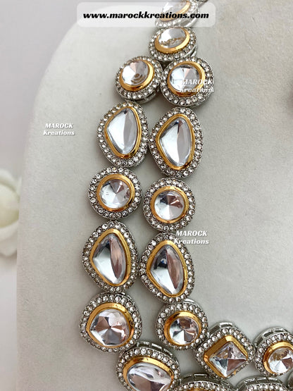 Shreya Kundan double layer Necklace set