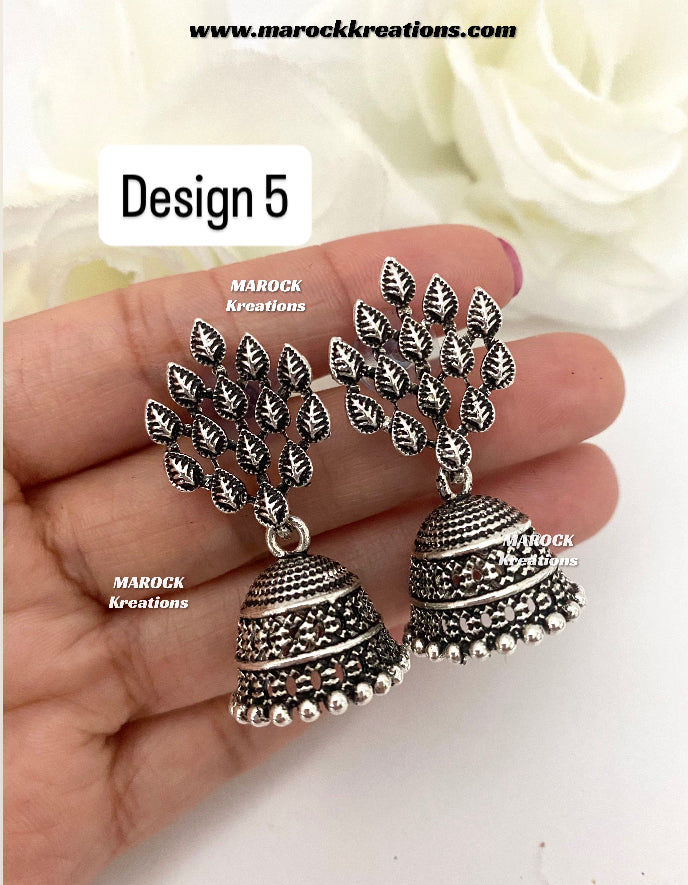 Paola Oxidized Mini Jhumki Earrings