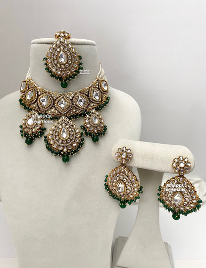 Rahila Premium quality Kundan Statement Choker/Necklace Set