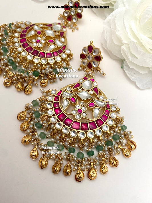 Exclusive quality Paachi Kundan gold plated Statement Earrings