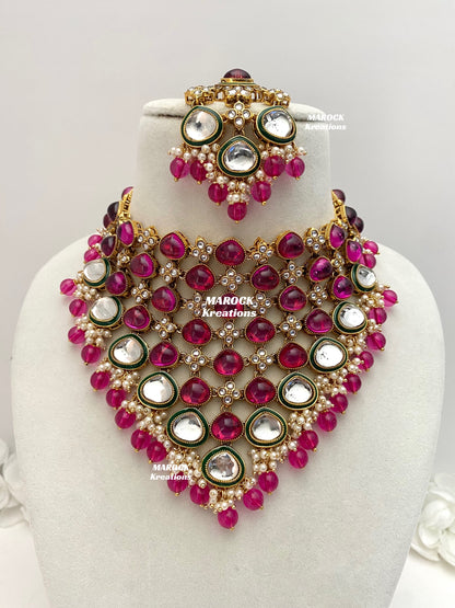 Connie Premium Quality Statement Kundan Necklace/Bridal set