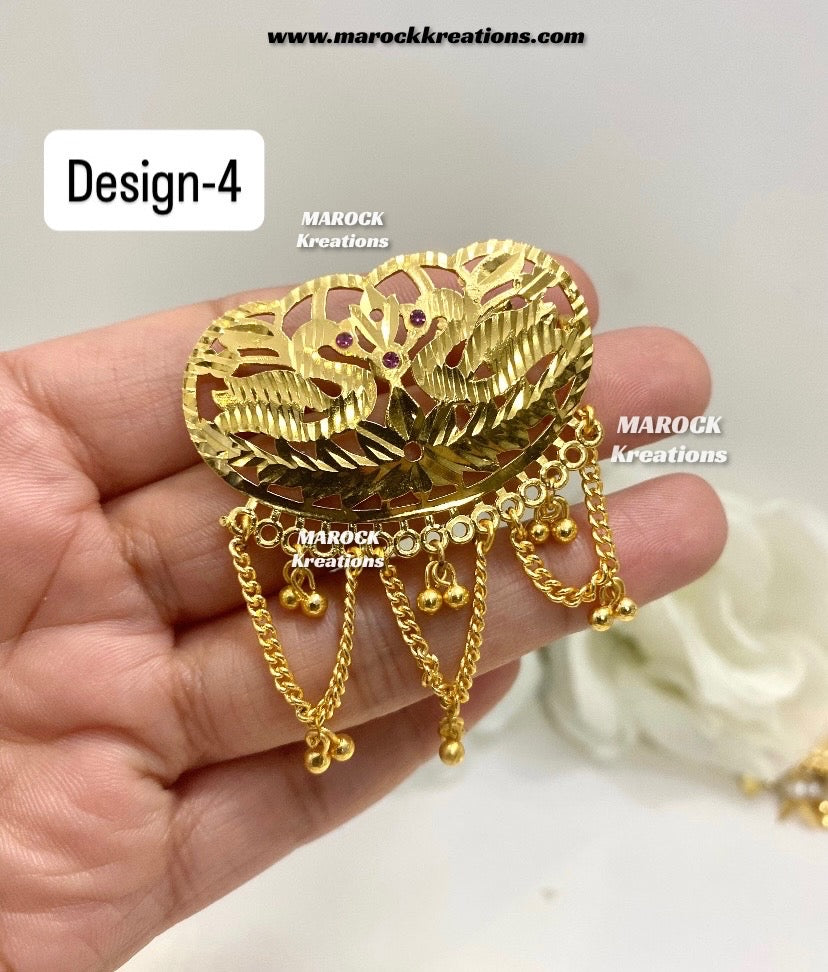 Gold plated Jadau hair clips/ Hair pins