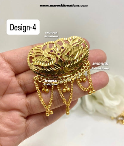 Gold plated Jadau hair clips/ Hair pins