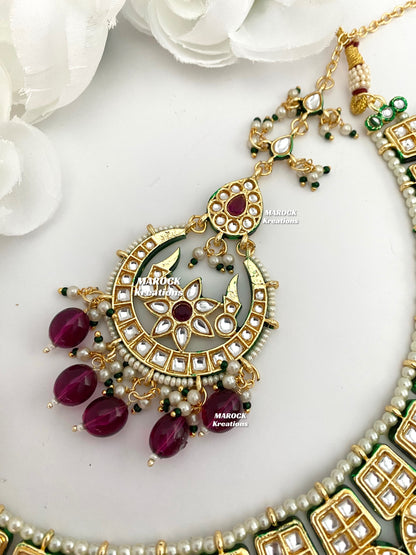 Premium Quality Thappa Kundan Statement Necklace set