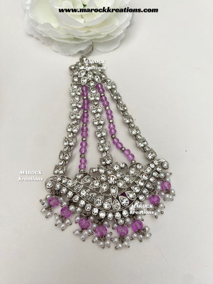 Sarwat Premium Quality Pakistani Silver Lavender Bridal set/bridal jewelry