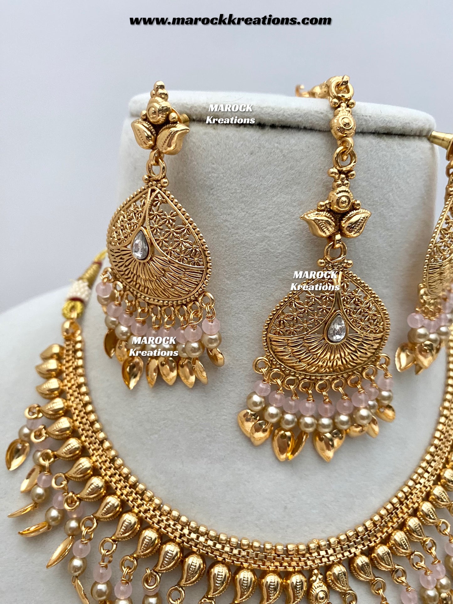 Diya Premium Quality Gold Plated peepal patti necklace set