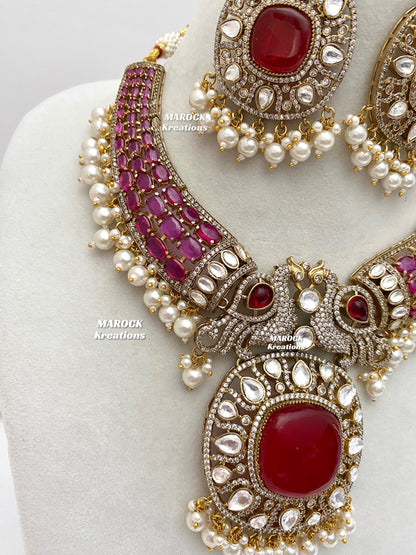 Ravina Tandon Bollywood style Sabyasachi inspired Premium Quality Moissanite Kundan Necklace set