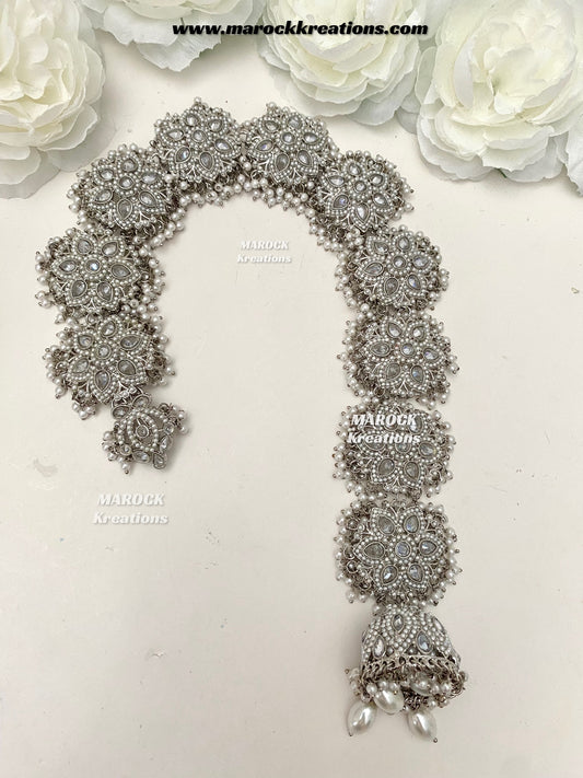 Silver Polki Braid Jewelry/Choti
