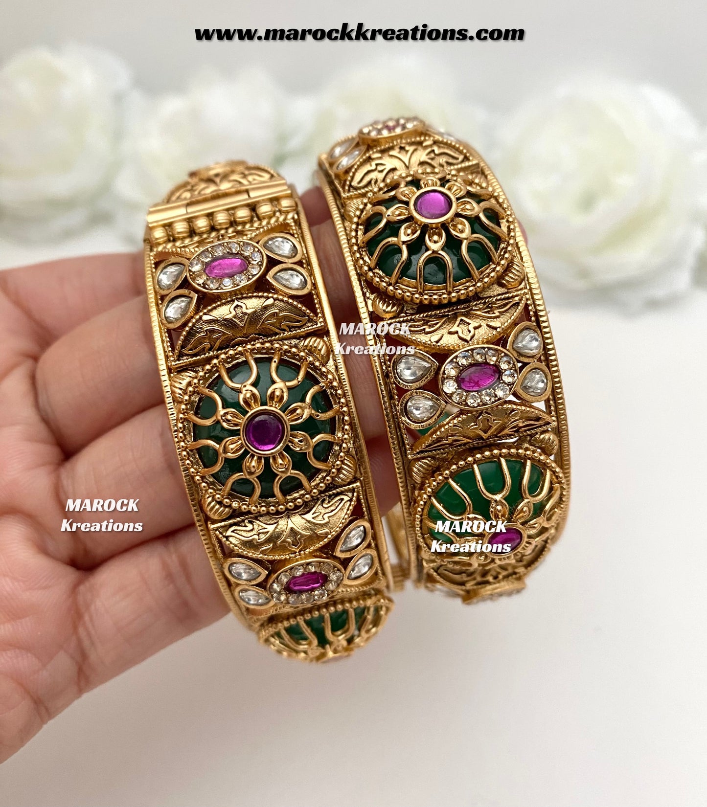 Shaziya Premium Quality Gold plated handcrafted Meenakari openable screw statement kade/bangles