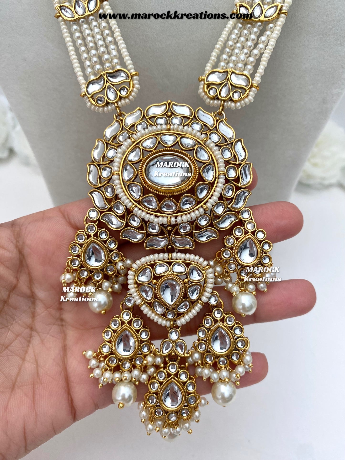 Neela Premium Quality Kundan Statement Rani haar set