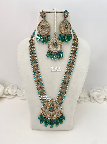 Monica Polki MOP Rani Haar/Long Necklace set