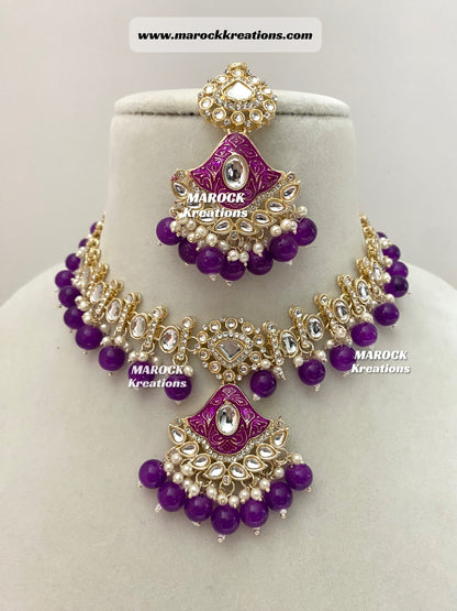 Myra Kundan Meenakari Necklace/Choker set