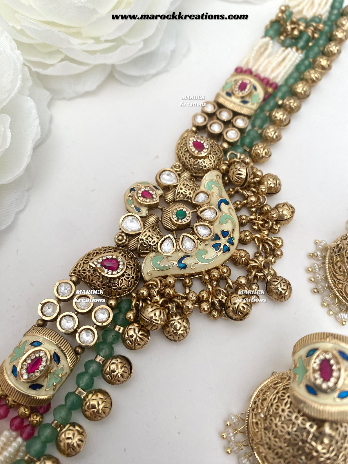 Ramina Premium Quality Gold Plated Rajwadi choker set