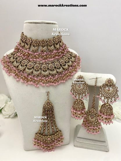 Meesha Premium Quality Pakistani Choker and Necklace combo set