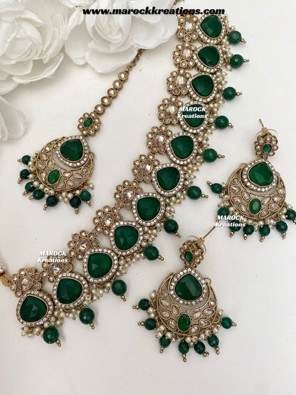 Kinjal Premium Quality Polki and Monalisa Statement Choker set