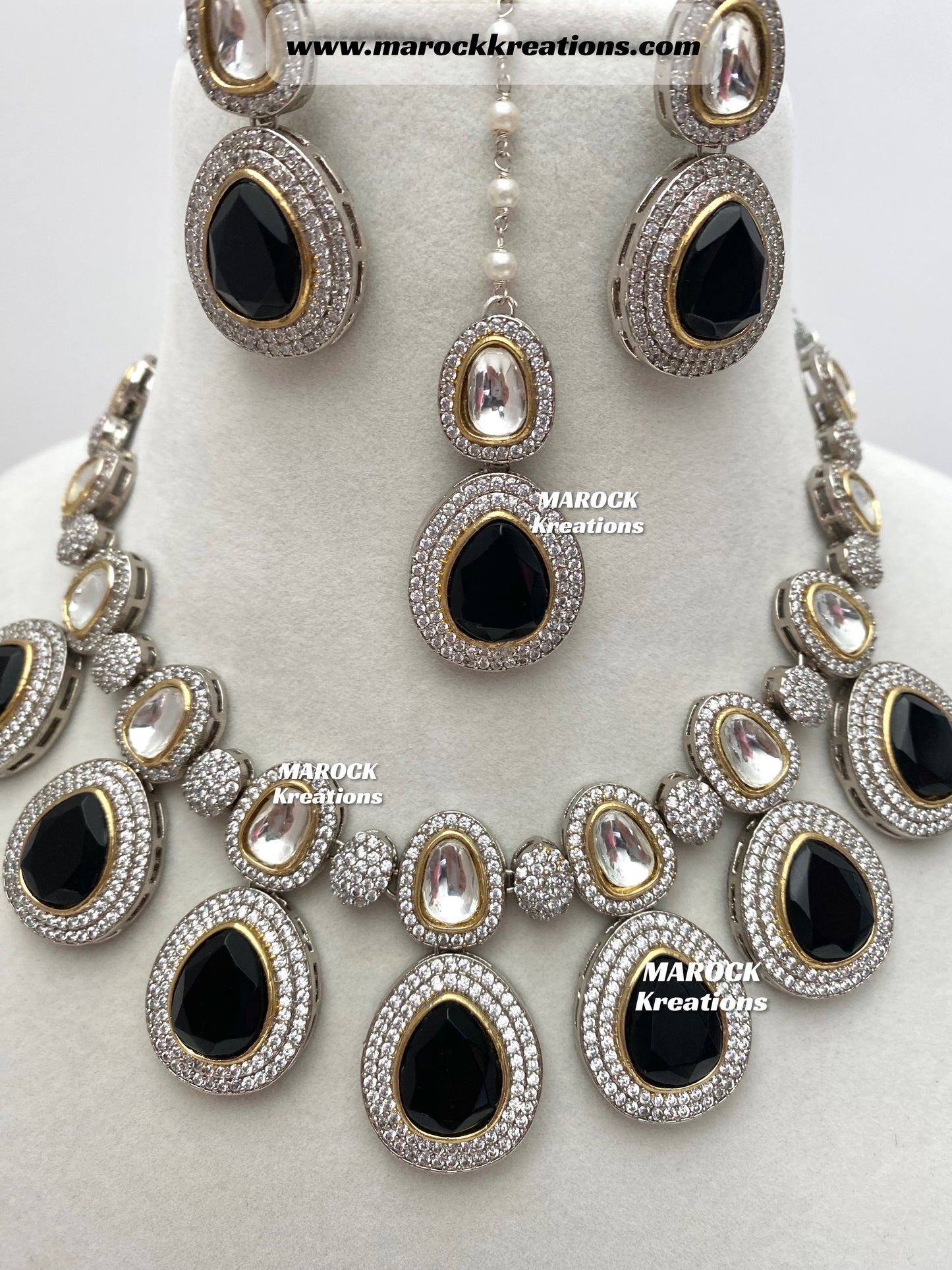 Evelyn Tyani inspired Premium Quality dual tone Kundan Necklace set