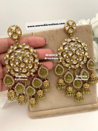 Bollywood style premium quality Kundan Statement Earrings