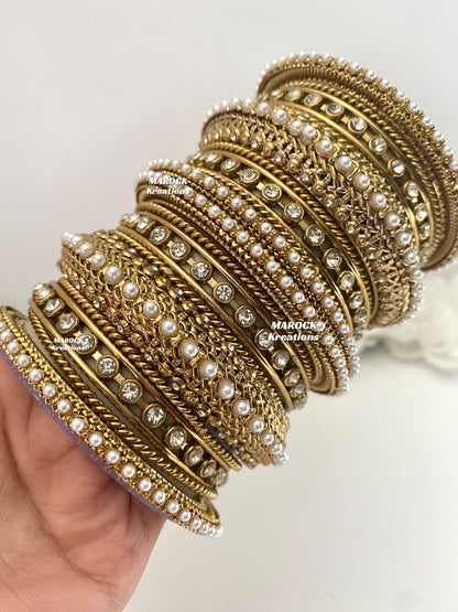 Premium Quality Golden Bangles/Kade set for both hands