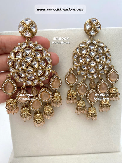 Bollywood style premium quality Kundan Statement Earrings