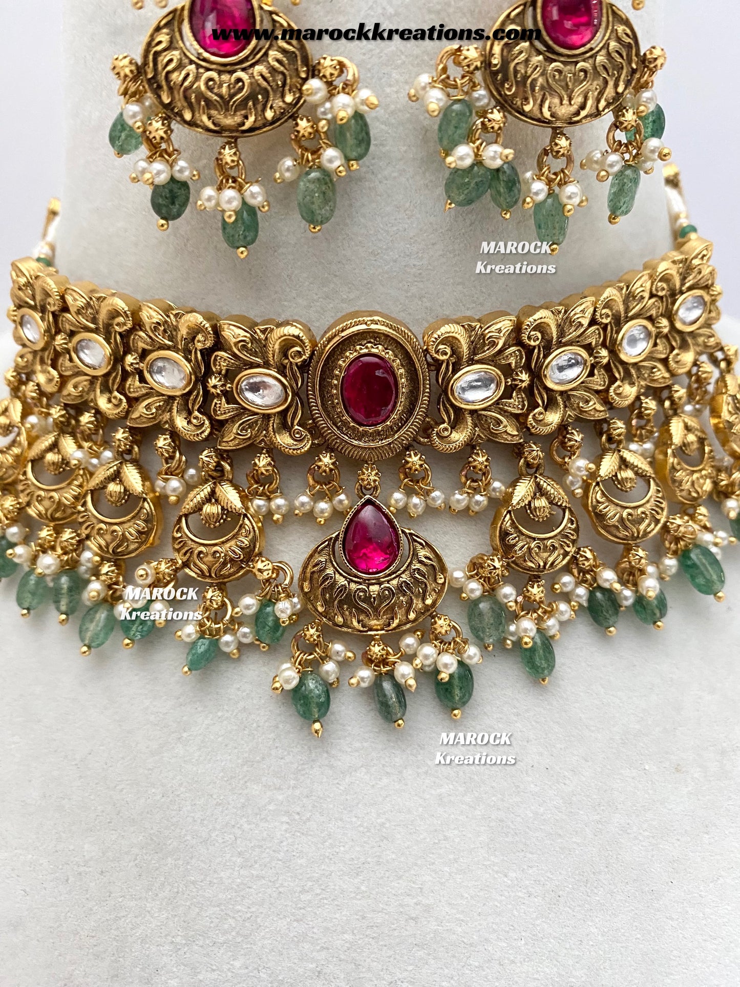 Sugandha Premium Quality Gold Plated Rajwadi choker set