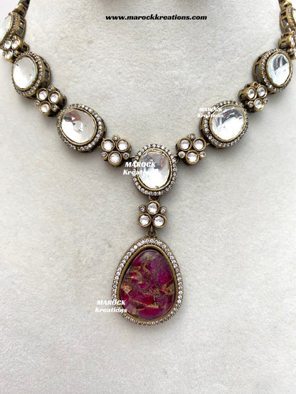 Sanjida Tyani inspired Victorian Kundan Statement Necklace set