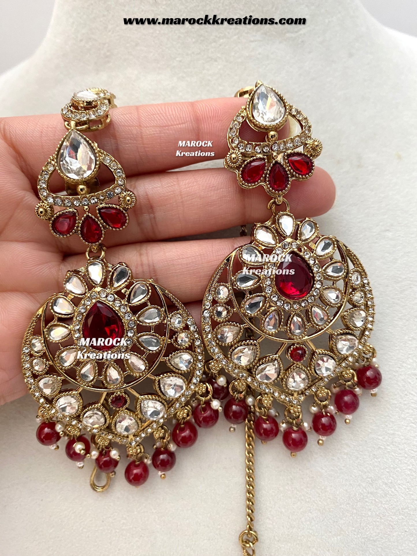 Shinal Uncut Polki Statement Necklace set/Bridal set