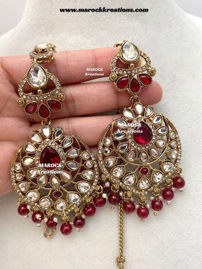 Shinal Uncut Polki Statement Necklace set/Bridal set