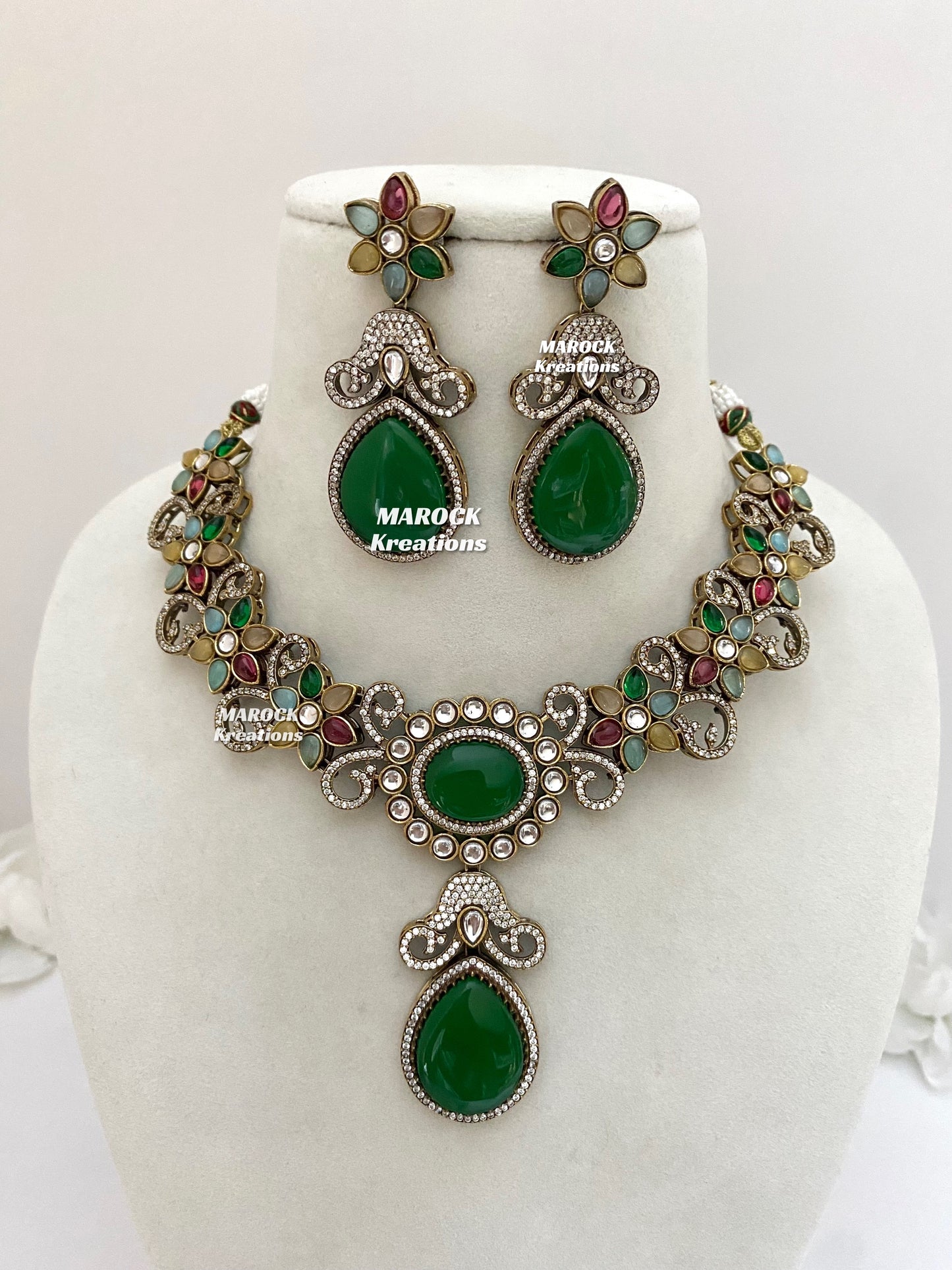 Freya Sabyasachi inspired Premium Quality Moissanite Kundan Necklace set