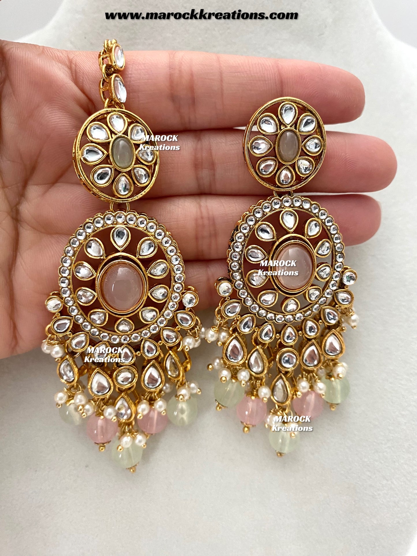 Iqra Premium Quality Kundan Meenakari Statement Necklace set