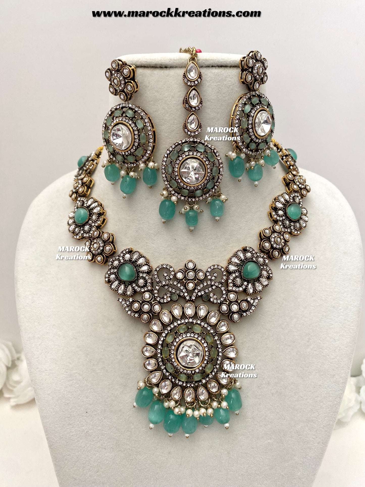 Luna Sabyasachi inspired Victorian Kundan Statement necklace set