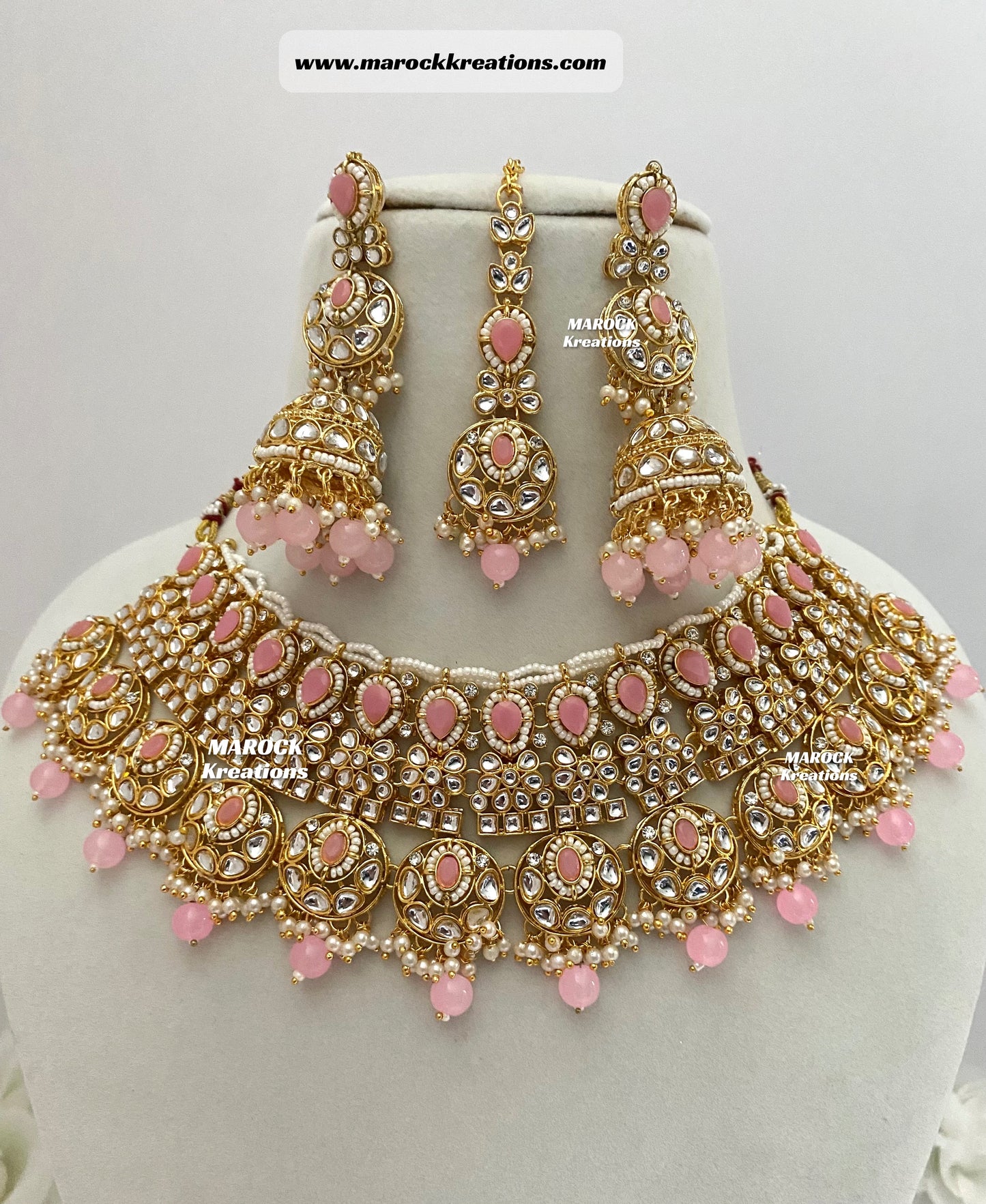 Kundan Necklace set comes with jhumki Earrings and tikka