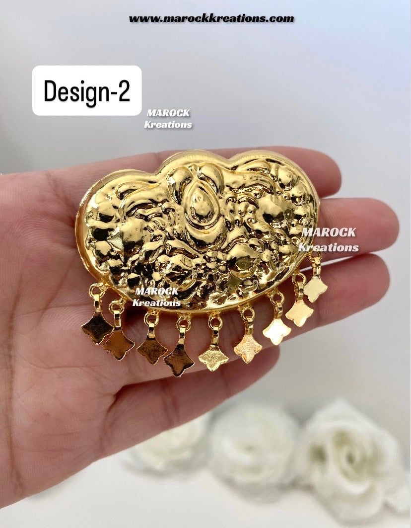 Gold plated Jadau hair clips/ Hair pins