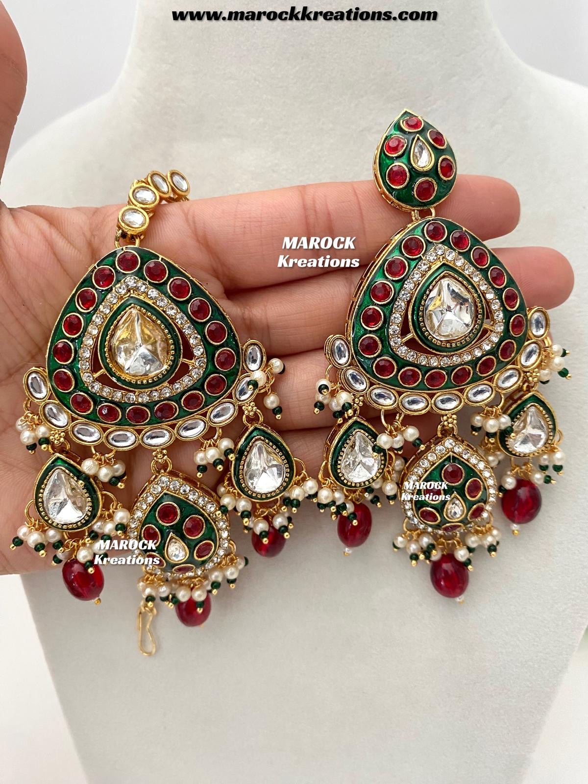 Sanuja Kundan Meenakari Statement Necklace set/Bridal set