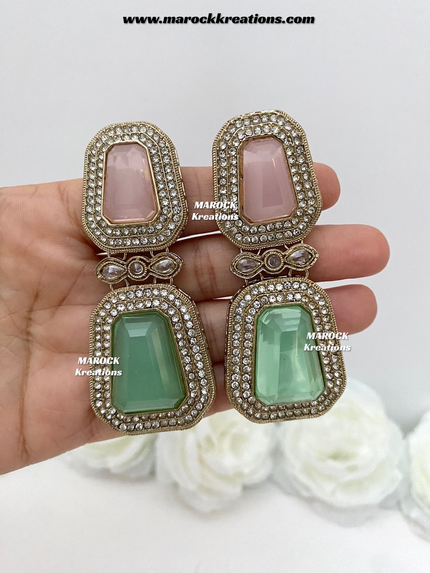 Himani Premium Quality Polki Statement Earrings