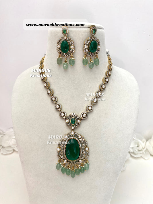 Premium Quality Moissanite Kundan Necklace set