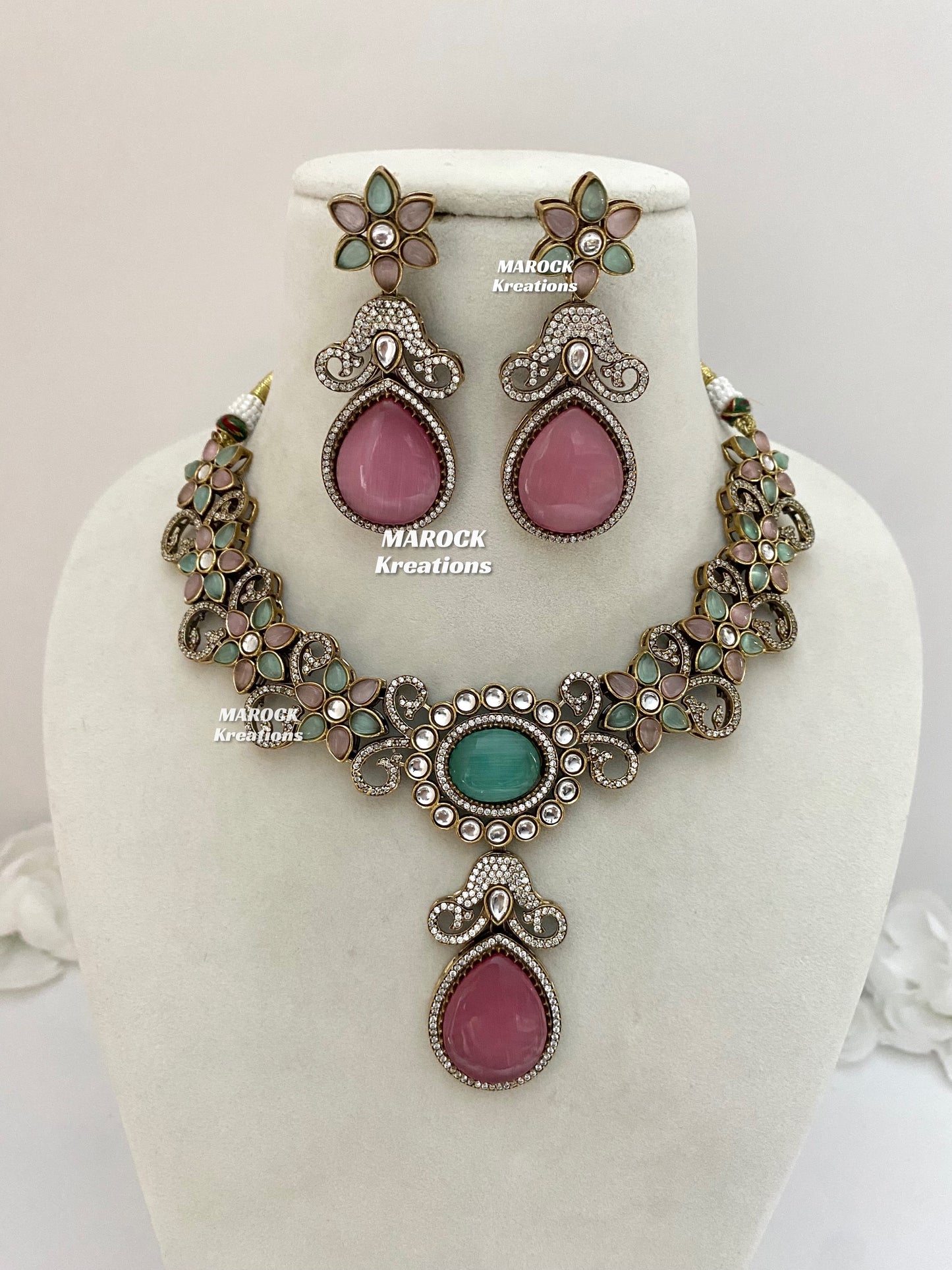 Freya Sabyasachi inspired Premium Quality Moissanite Kundan Necklace set