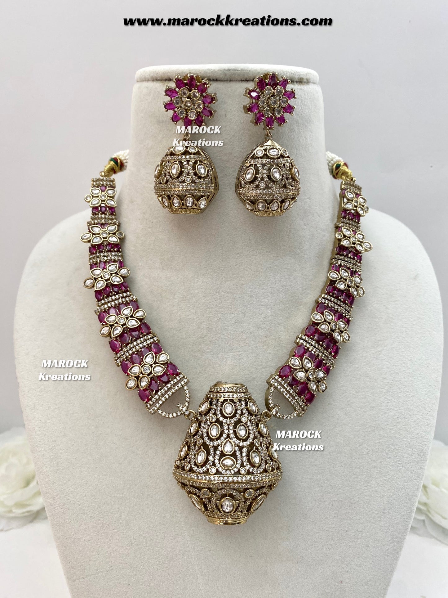 Nargis Moissanite Kundan exclusive Necklace set