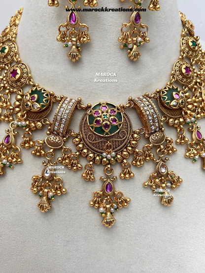 Tahiya Premium Quality exclusive Gold Plated heritage necklace set